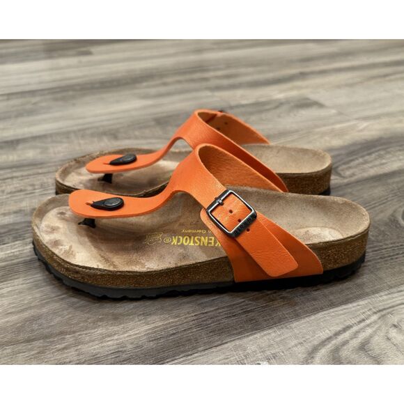 Birkenstock Gizeh Birko-Flor Orange Size 38/ US 7 - Picture 2 of 7